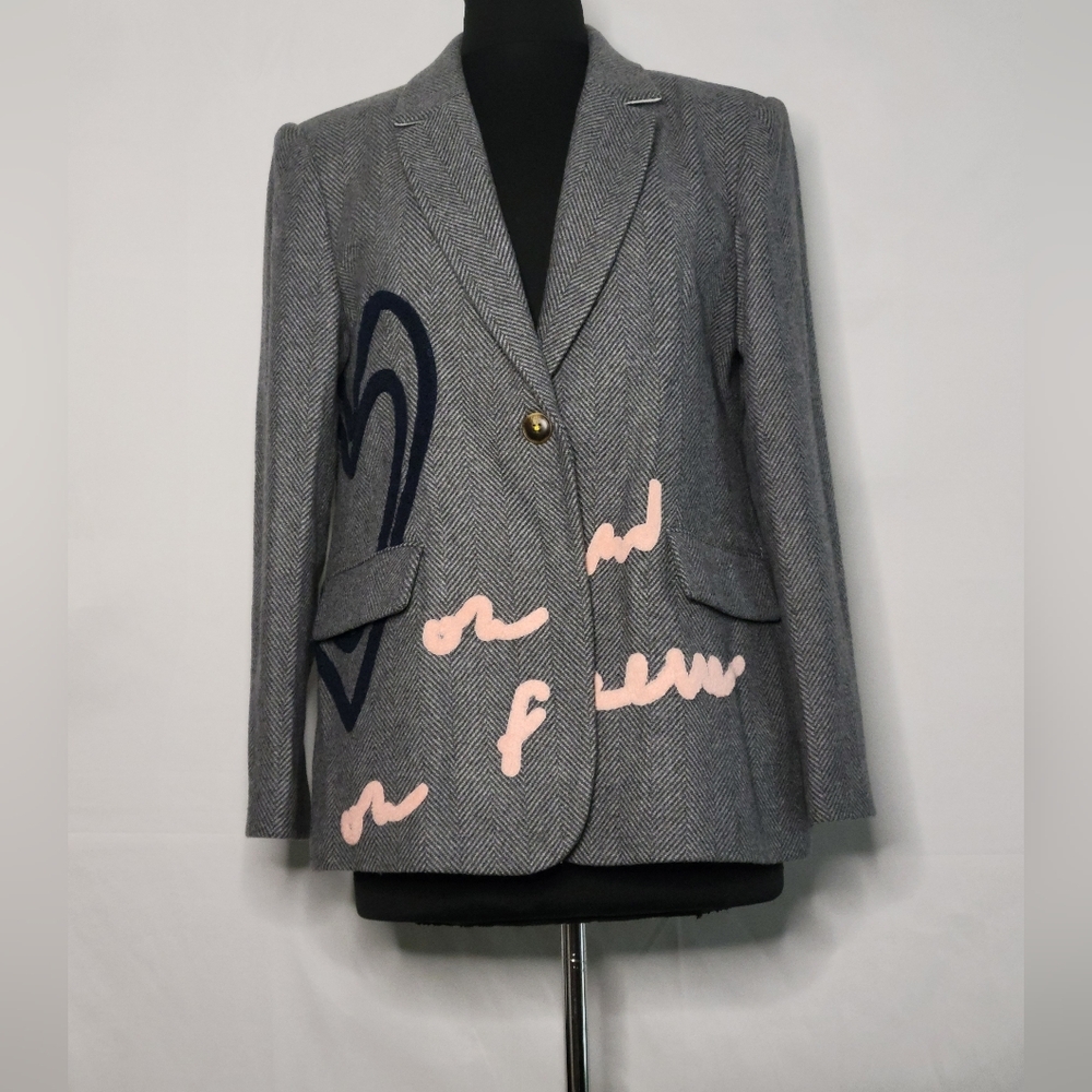 Kerri Rosenthal Steel Blue Wool Blazer Limited Edition